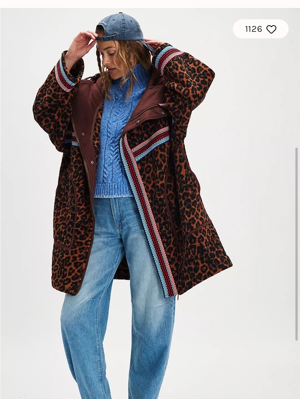Free People Winter Bloom Cardi in leopard